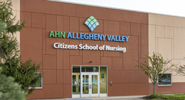 image of the entrance to the Citizens School of Nursing