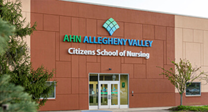 Allegheny Health Network Citizens School of Nursing building welcomes students.