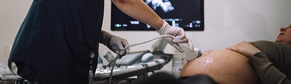 Pregnant woman getting a sonogram