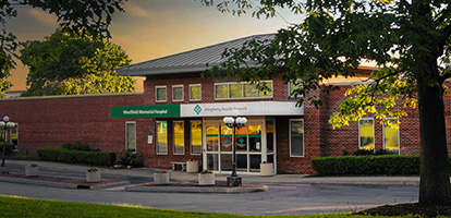 A view of the Westfield Memorial Hospital entrance.