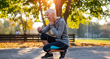  woman checking her heartrate after a run