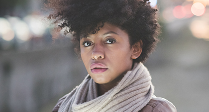 image of a woman looking into the camera